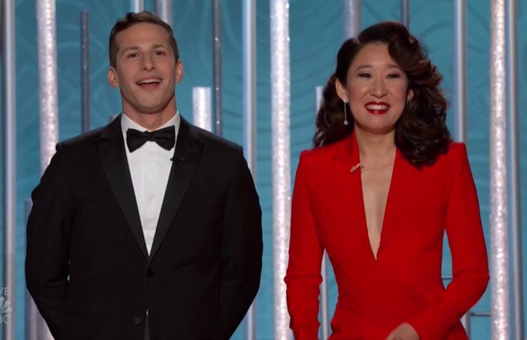 20190107 golden globes andy samberg sandra oh papo de cinema e1546843751806