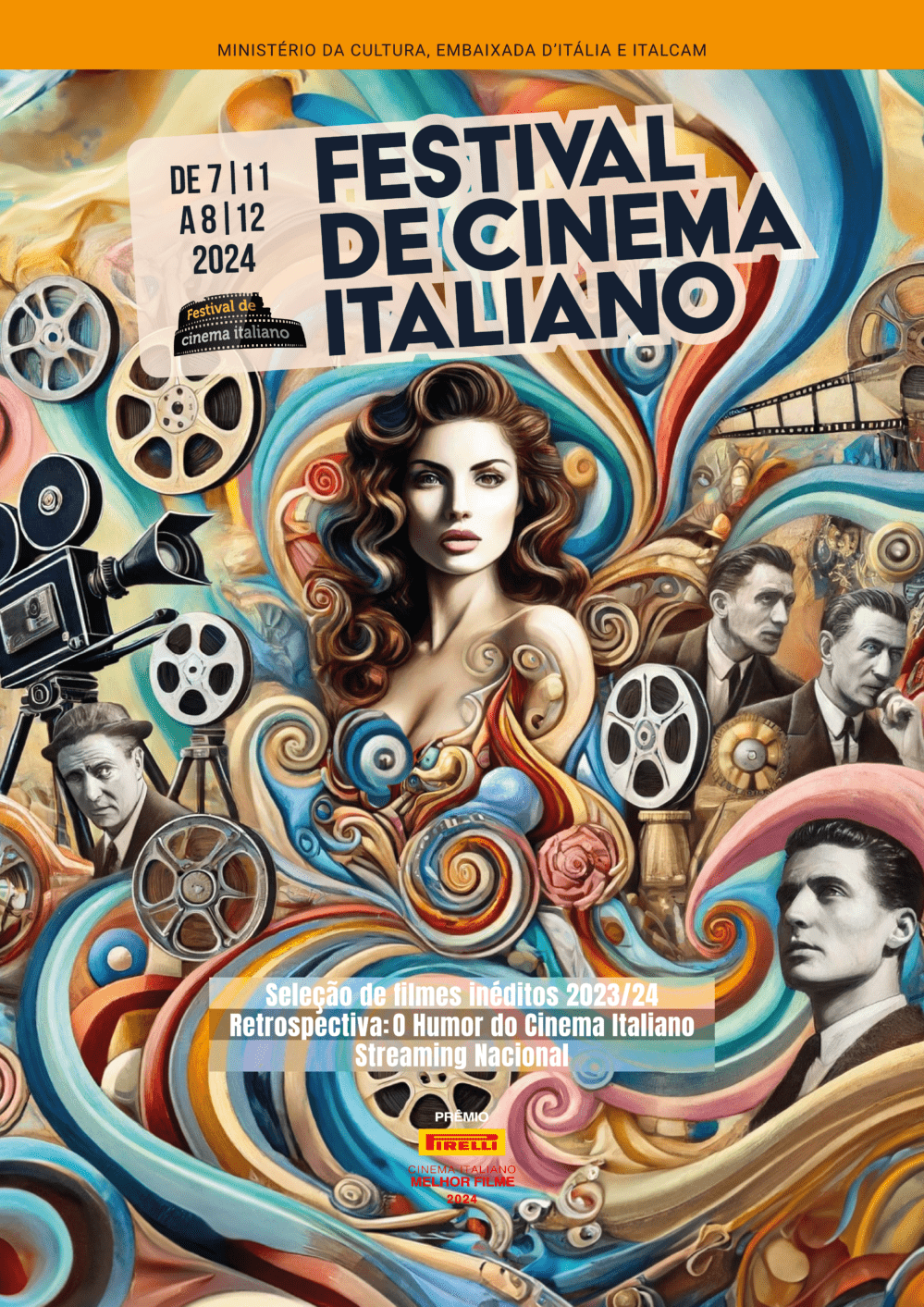 Cartaz oficial do Festival de Cinema Italiano no Brasil 2024