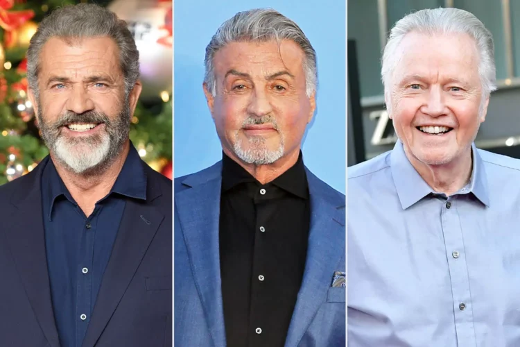 Sylvester Stallone, Mel Gibson e Jon Voight. Foto/Karwai Tang/WireImage; David M. Benett/Dave Benett/Getty; Amy Sussman/WireImage